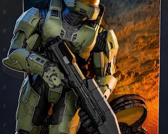 Space Soldier Video Game Wall Art 3D Print STL Files full color 3mf files