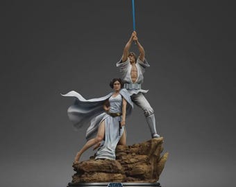 Diorama di Luke e Leia, modello 3D in formato STL: scala 1/6, stampa in resina e FDM.