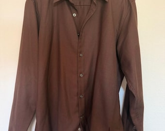Pendleton Thomas Kay Jasper 100% Wolle Braunes Dress Shirt XL Made USA Fabric