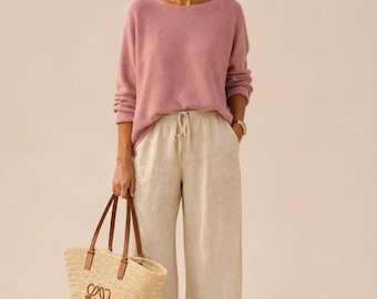 Cashmere Charter Club Luxury 100% Cashmere Pink Sweater Medium Soft Knit