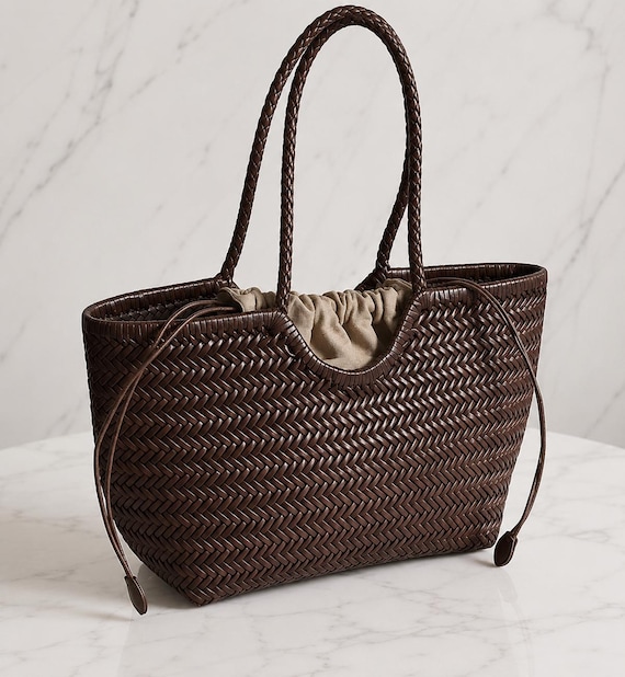 Woven Leather Hobo Purse, Minimalist Shoulder Bag, Slouchy Handbag, Everyday Tote Bag