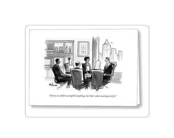Office Boardroom Cartoon Kiss-Cut Stickers | Black and White Corporate Humor