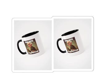 Sticker Vintage man die koffie drinkt