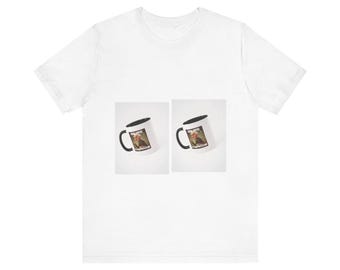 Double Coffee Mug Photo Tee | White Short Sleeve Shirt