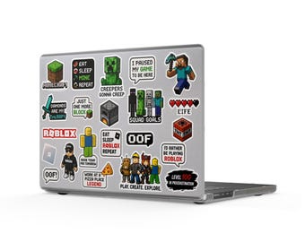 Blocky Gamer Stickers Matte MacBook Case | Minecraft Roblox Laptop Decal