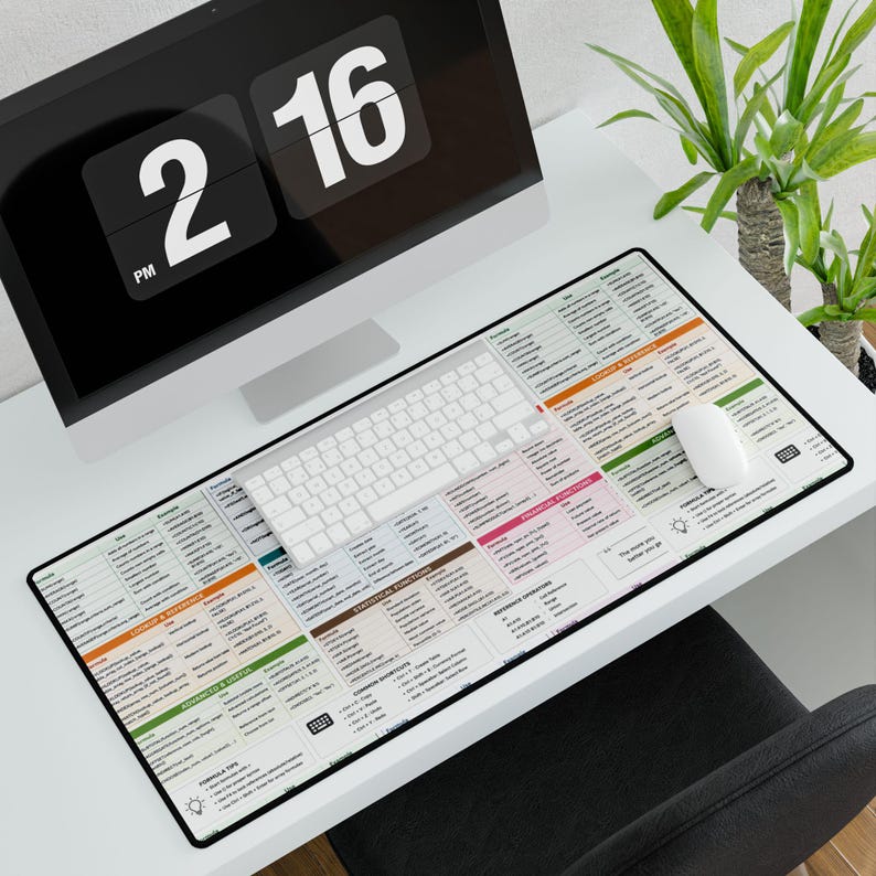 Programming Cheat Sheet Desk Mat | Coding Reference Keyboard Mouse Pad image 3
