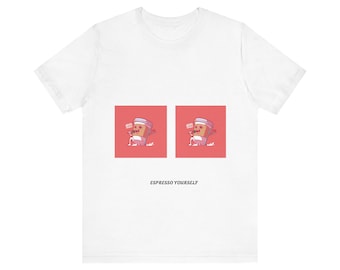 Espresso Yourself Coffee Cartoon Tee | Cute Coffee Cup Illustration