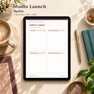 Digital Product Launch Planner: 16 Business Worksheets, PDF and Editable HTML Toolkit