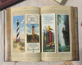 Fine Art Bookmarks: Lighthouses, birds, fairies, Cotton paper