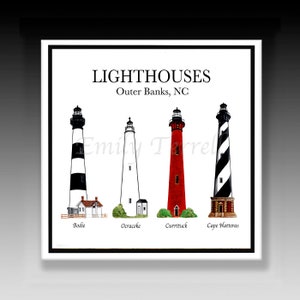 North Carolina Lighthouses, Lighthouse Tiles, North Carolina, Ceramic Tiles, Lighthouse Tile, Ceramic Lighthouses