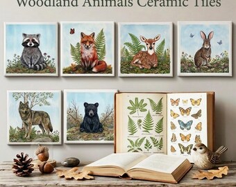 Animal Tiles: Wildlife Prints, Nature Art, Woodland, forest, Nurseries