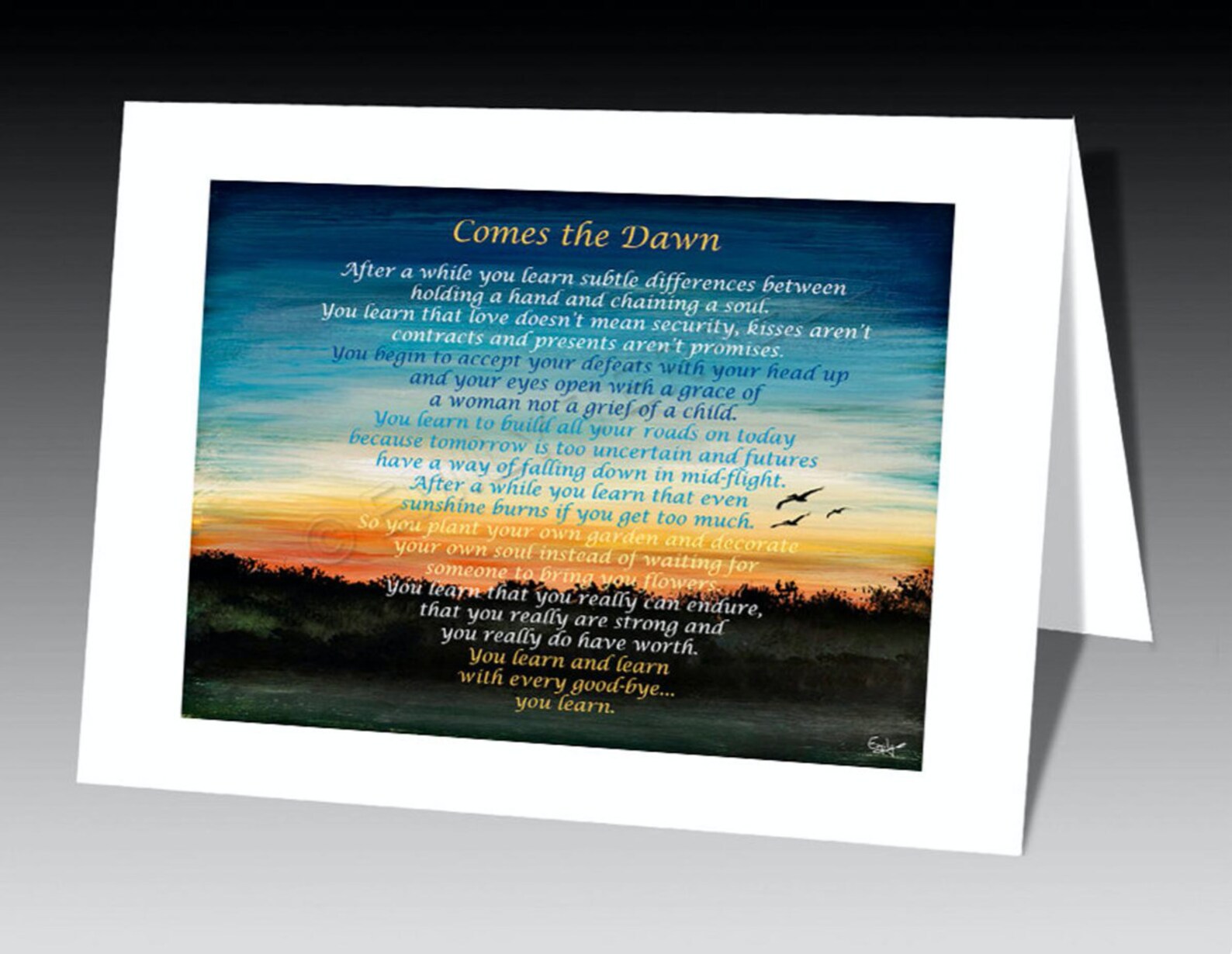 Comes the Dawn Poem Poetry Art prints Poems Inspirational | Etsy