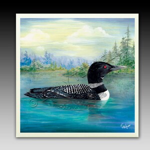 Loons, Loon Art, Ceramic Tiles, Coasters, Loon Tile,  Duck Art, Ducks, Loon Print, Loons, Ducks, Duck Prints, Duck Art, Duck Paintings.