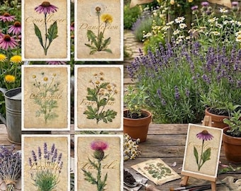 ACEO Wildflowers Print Cards: Artist Trading, Botanical Mini Art