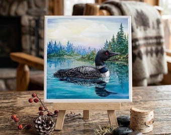 Loon Art Ceramic Tile: Duck Painting Wall Decor