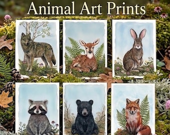 ACEO Woodland Animal Prints: Mini Art Print Trading Cards