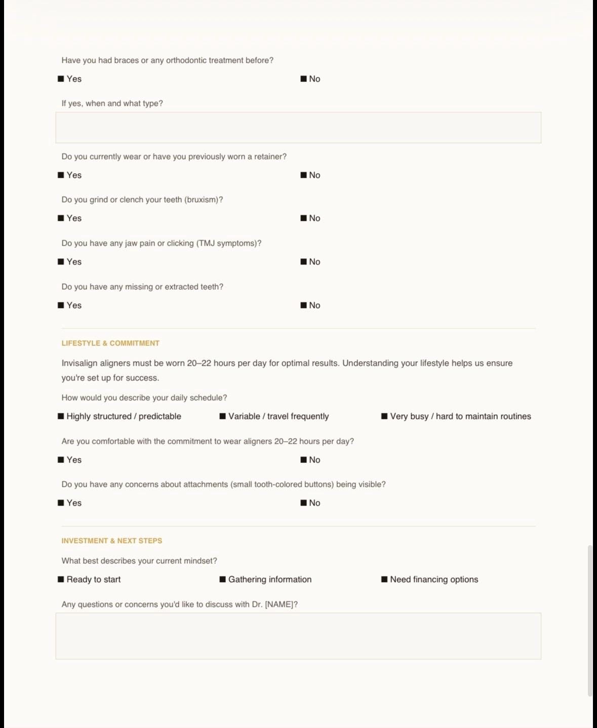 Invisalign Templates Cosmetic Dental Forms Pack | 4 Patient Forms | Veneer Consent ...