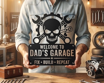 Letrero metálico para el garaje de papá, decoración de pared para mecánicos, regalo para el Día del Padre.