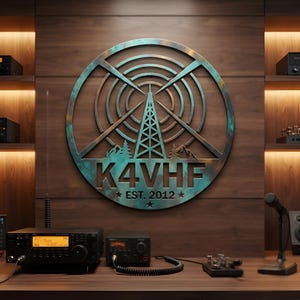 Personlig amatörradioskylt, anpassad anropssignal i metall, present till amatörradiooperatör