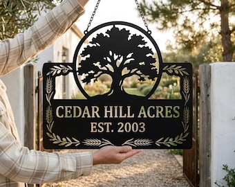Personalized Farm Name Metal Sign, Custom Ranch Entrance Sign, Homestead Decor
