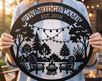 Family Camp Name Wall Art, Custom Cabin Sign, Housewarming Gift
