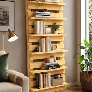 Pallet Bookshelf Plans PDF | DIY Wooden Bookcase Build Plan | Woodworking Plans Instant Download