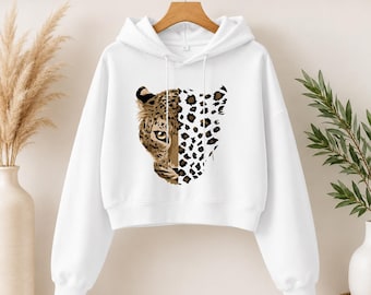 Leopard Graphic Hoodie, Women's Hoodie, Casual Pullover Hoodie, Trendy Sweatshirt, Oversized Hoodie, Graphic Sweatshirt, Gift for Her