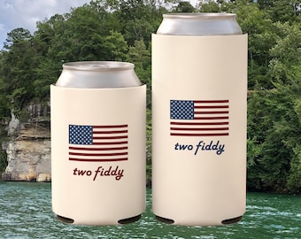 4th of July Can Cooler, 250 Years Two Fiddy Koozie, Fourth of July Coozie