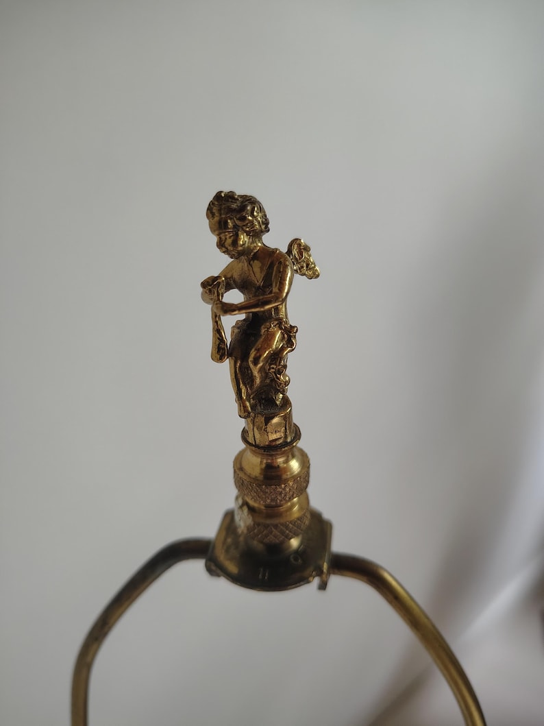 Tall massive candelabra brass lamp Hollywood regency rococo image 8