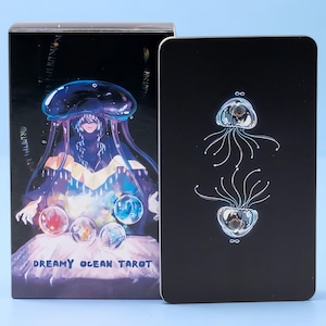 Dreamy Ocean Tarot Deck, Jellyfish Oracle Cards Set, Underwater Fantasy Tarot, Sea Witch Divination Deck, Spiritual Gift for Readers
