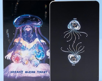 夢のような海のタロットデッキ、クラゲのオラクルカードセット、水中ファンタジータロット、海の魔女の占いデッキ、読書家へのスピリチュアルギフト