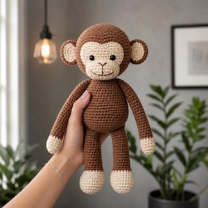 Monkey Amigurumi Crochet Pattern, Monkey Amigurumi Tutorial, Digital PDF Download