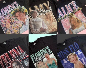 T-shirt i vintagestil med 90-talsmotiv, inspirerad av Florence Pugh