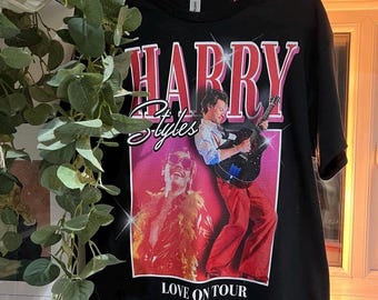 ヴィンテージスタイルのTシャツ、音楽テーマ、ハリー・スタイルズにインスパイアされたデザイン
