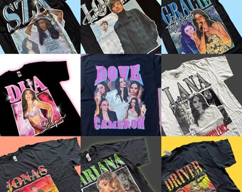 Vintage 90-talsstil T-shirts med musiktema