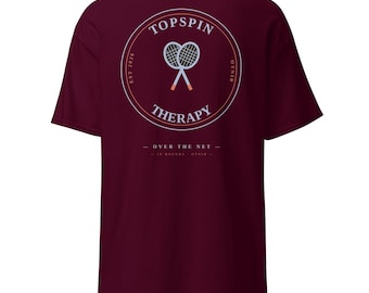 Topspin Therapy Tennis T-Shirt | Retro Vintage Tennis Tee | Tennis Player Gift | Tennis Lover Shirt | Racquet Club Tee