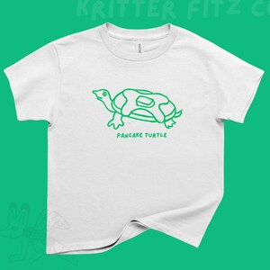 Pancake Turtle Kids Tee: Block-Printed Softshell Turtle Design (100% Cotton)