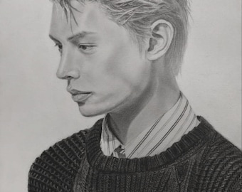 Individuelles Graphitporträt nach Foto | Handgezeichnete Bleistiftskizze | Personalisiertes Geschenk