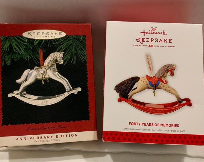 Hallmark Rocking Horses Commemorative Ornaments Pewter Rocking Horse