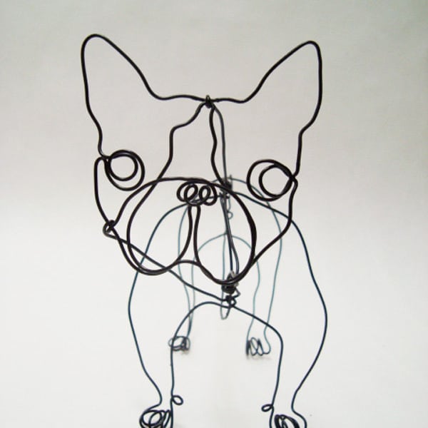 French Bull Dog  Mr. Snubbers wire sculpture