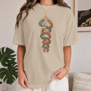 Yin Yang Dragon Snake T-shirt | Eastern Mythical Kundalini Serpent Design