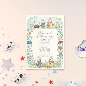 Max and Ruby Birthday Invitation, Editable Bunny Party Template (Digital Download)