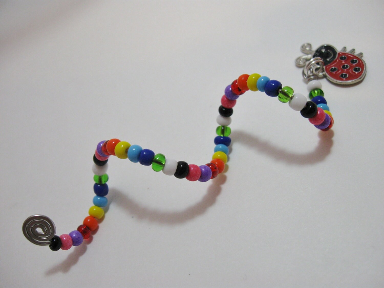 Unique Colorful Beaded Spiral Wine Glass Charms set of 8 Etsy