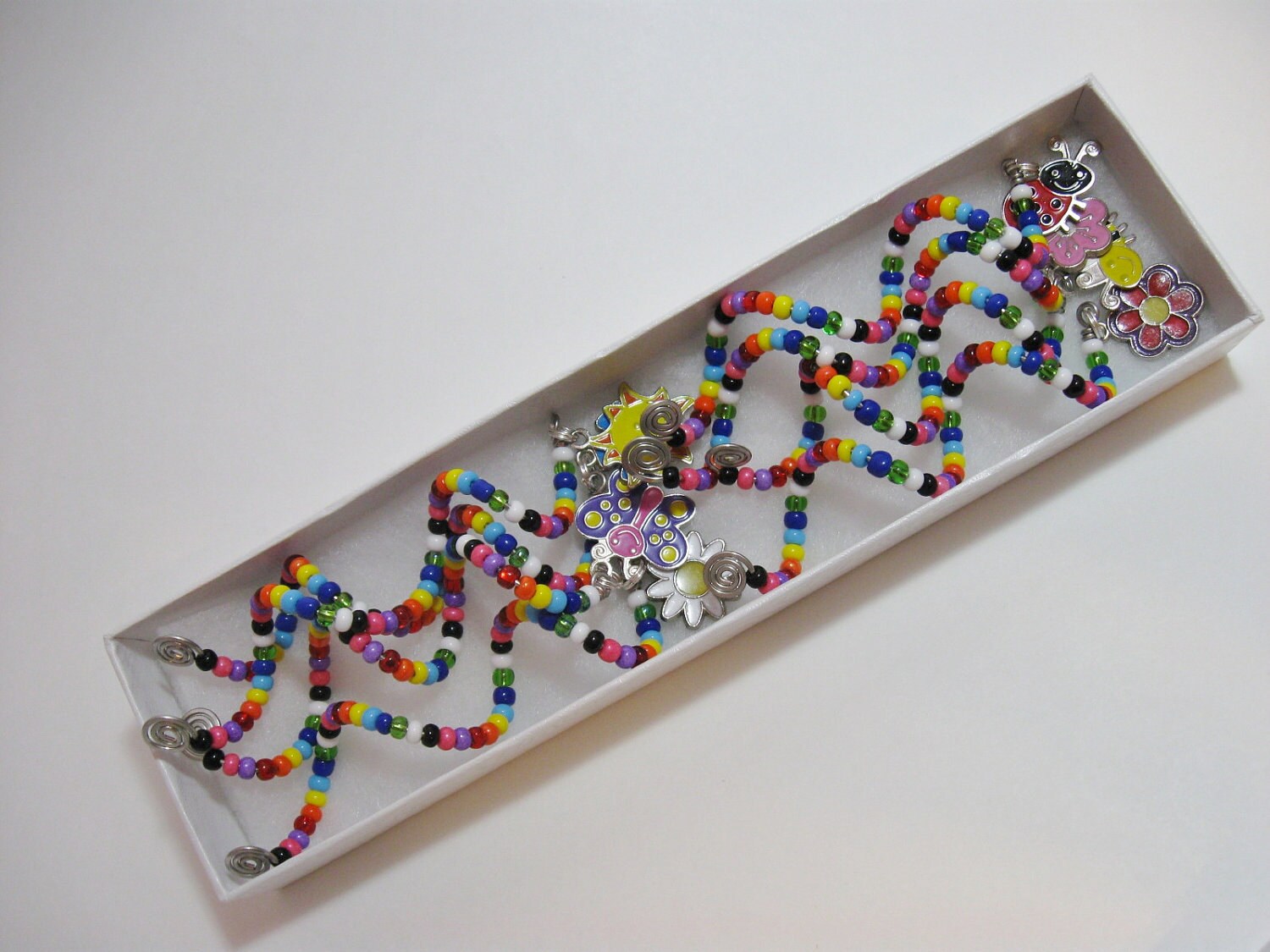 Unique Colorful Beaded Spiral Wine Glass Charms Set of 8 Etsy UK