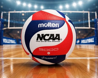 Balón de voleibol Molten V5M5000-3N FLISTATEC NCAA, talla 5, rojo, blanco y azul.