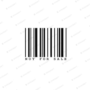 Código de barras SVG PNG "No a la venta", archivo de corte Cricut para concienciación sobre la trata de personas, descarga digital contra la esclavitud, imágenes prediseñadas para vinilo