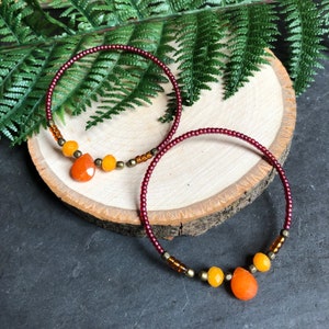 Beaded hoops for stretched lobes / Gauged hoop earrings / Earrings for stretched lobes