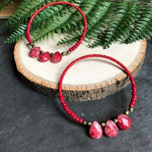 Beaded hoops for stretched lobes // Beaded tunnel hoops // Gauged hoop earrings / Earrings for stretched lobes