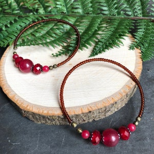 Beaded tunnel hoops / Beaded hoops for stretched lobes / Gauged hoop earrings / Earrings for stretched lobes