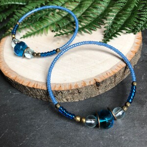 Beaded tunnel hoops / Beaded hoops for stretched lobes / Gauged hoop earrings / Earrings for stretched lobes